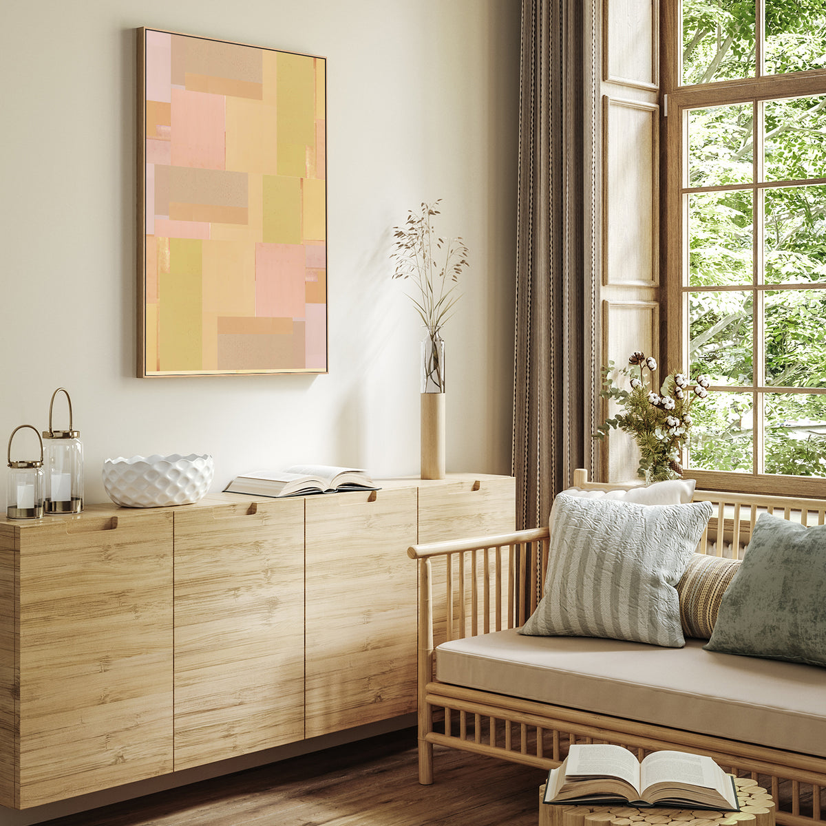 wall-art-print-canvas-poster-framed-Mocha Earthen Echoes, Style C-7