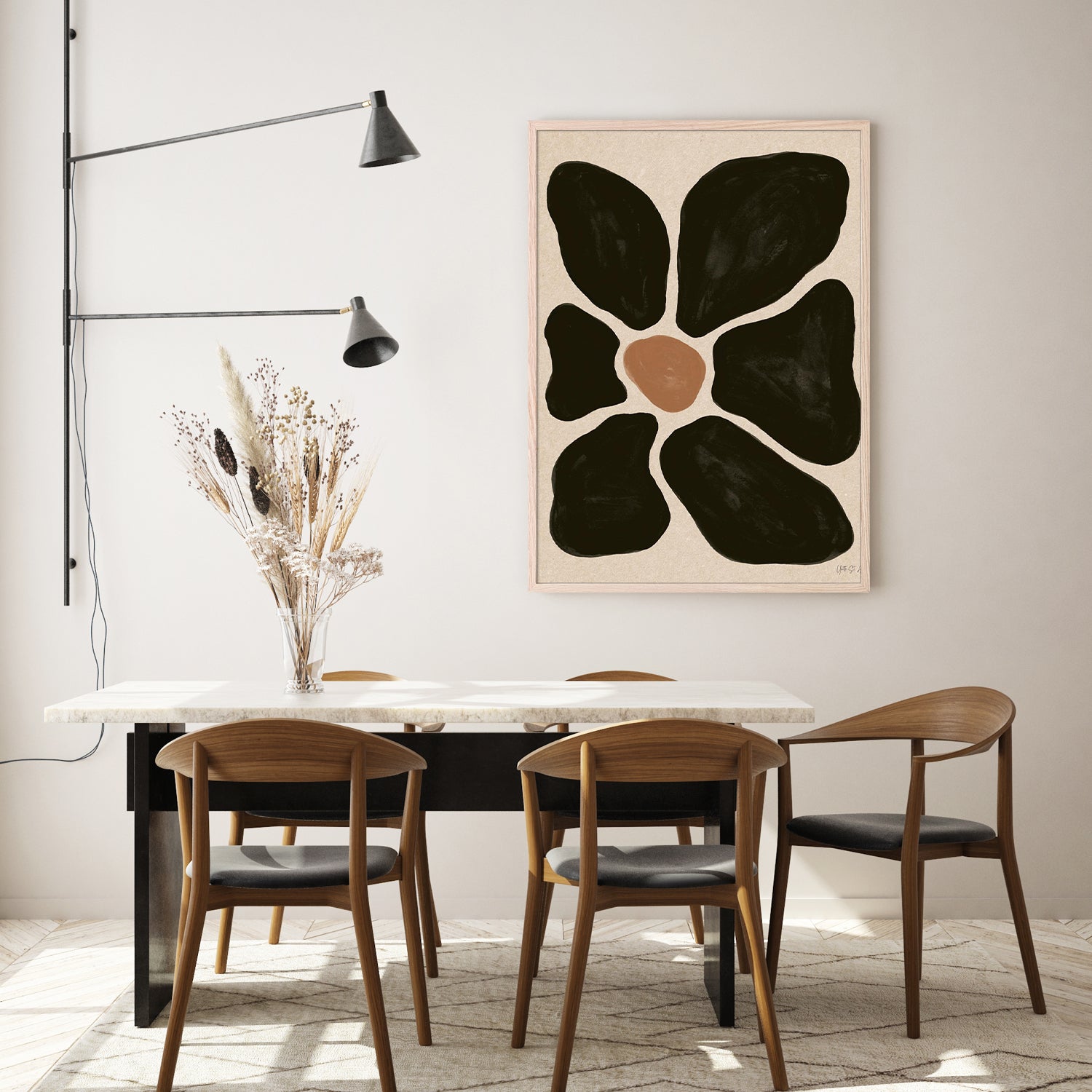 wall-art-print-canvas-poster-framed-Mod Floral, Style A-8