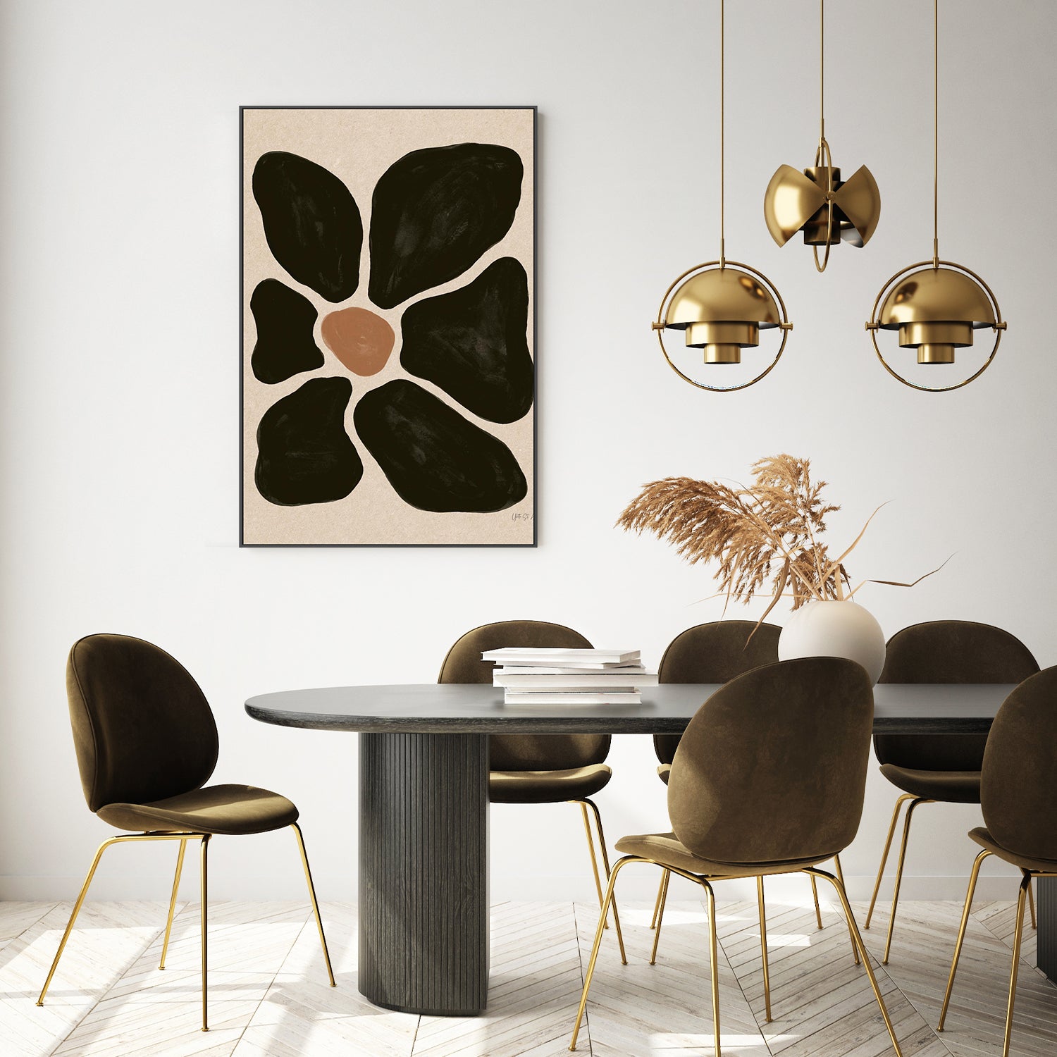 wall-art-print-canvas-poster-framed-Mod Floral, Style A-9