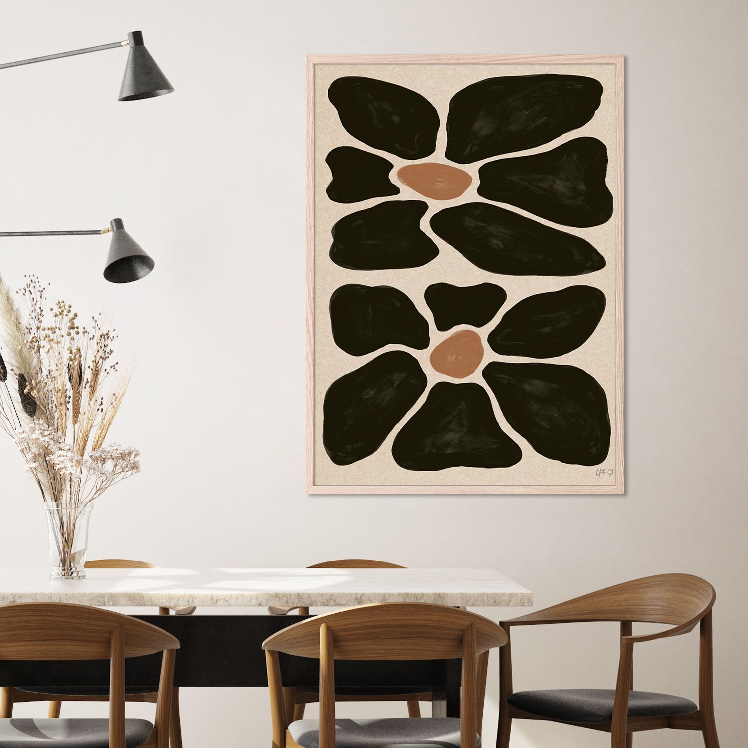 wall-art-print-canvas-poster-framed-Mod Floral, Style B-7