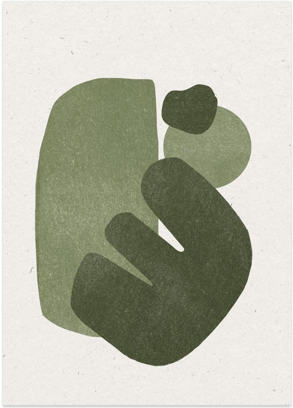 wall-art-print-canvas-poster-framed-Modern Green Shapes , By THE MIUUS STUDIO-1