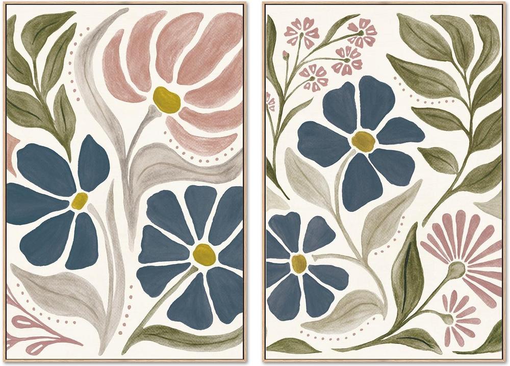 wall-art-print-canvas-poster-framed-Modern Petals II Honeybloom, Set Of 2 , By Veronique Charron , By Veronique Charron-1