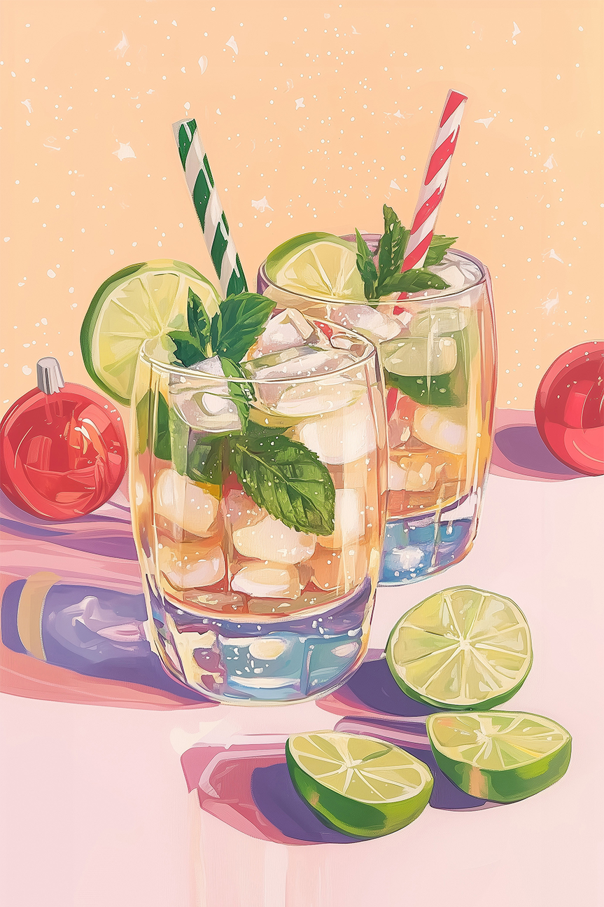 wall-art-print-canvas-poster-framed-Mojito Summer Cocktails with Lime and Mint , By Melloi Art Prints-1