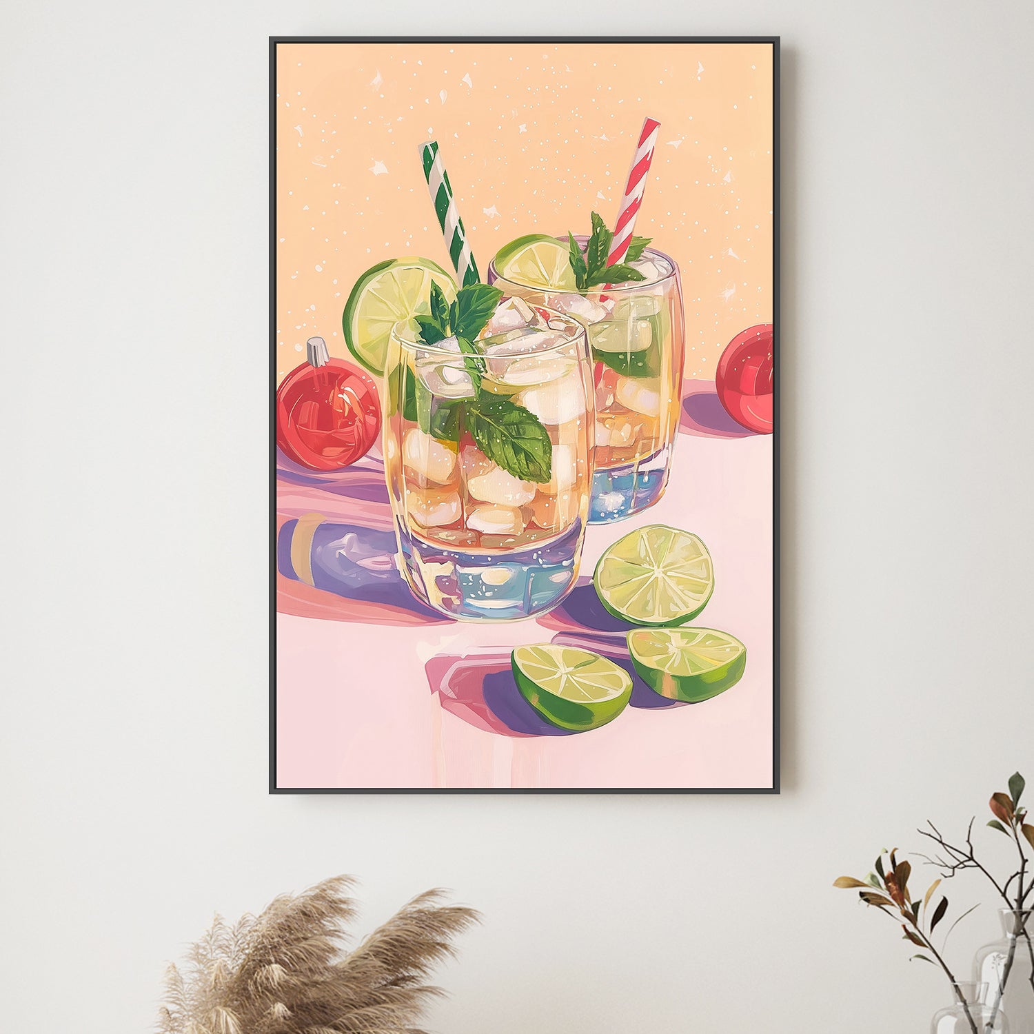 wall-art-print-canvas-poster-framed-Mojito Summer Cocktails with Lime and Mint , By Melloi Art Prints-2