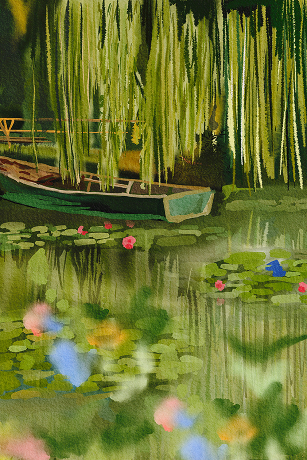 wall-art-print-canvas-poster-framed-Monet Lake-1