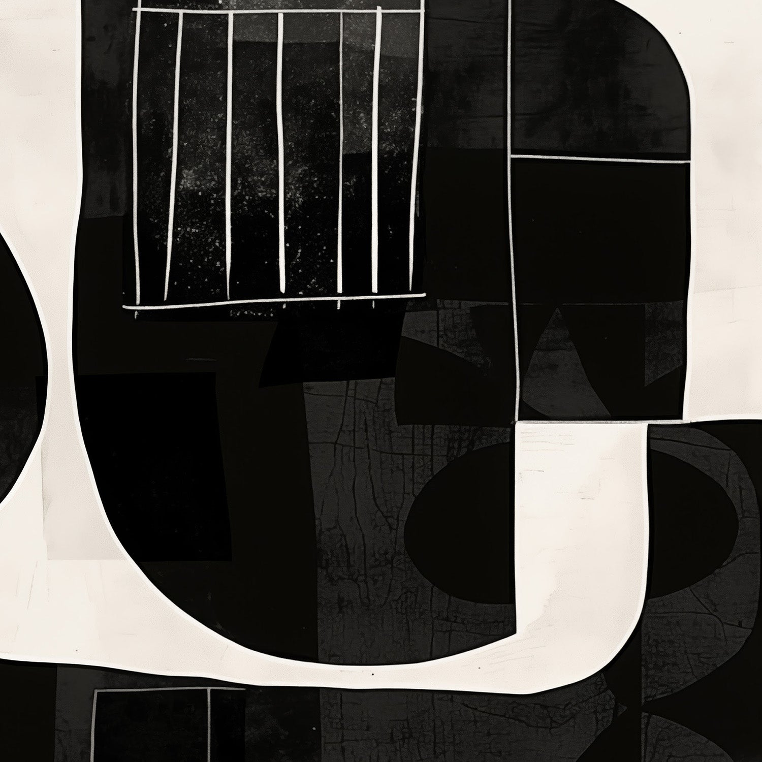 wall-art-print-canvas-poster-framed-Monochrome Abstract, Style B-11