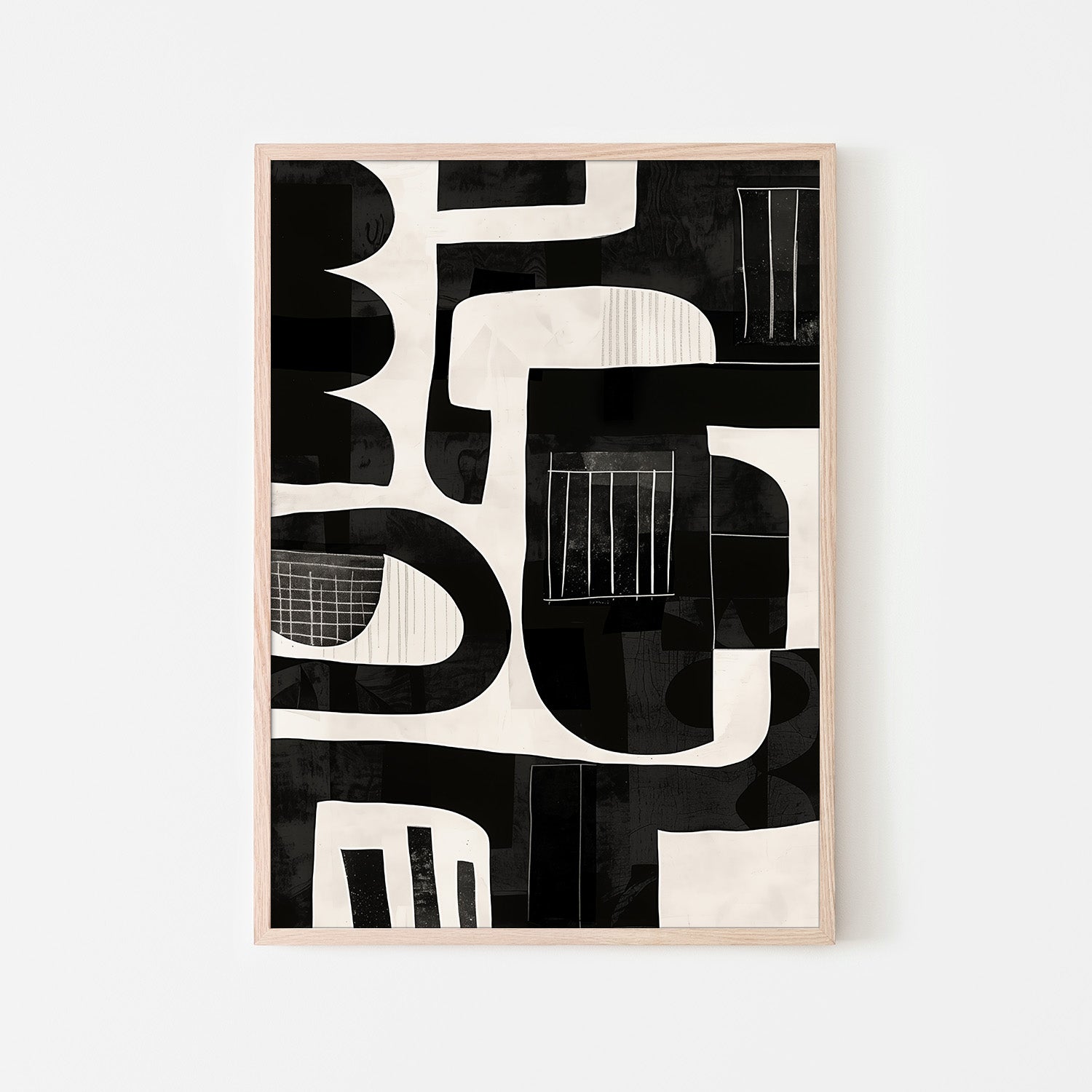 wall-art-print-canvas-poster-framed-Monochrome Abstract, Style B-6