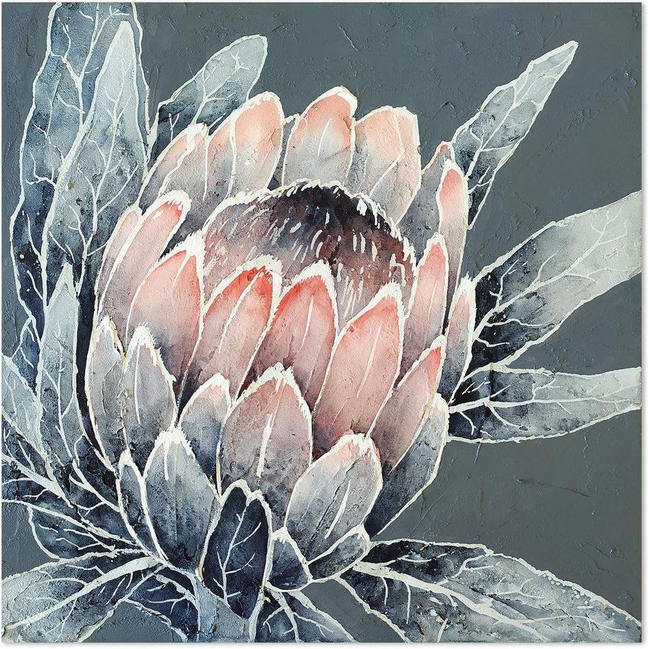 wall-art-print-canvas-poster-framed-Monochrome Protea-by-Ekaterina Prisich-Gioia Wall Art