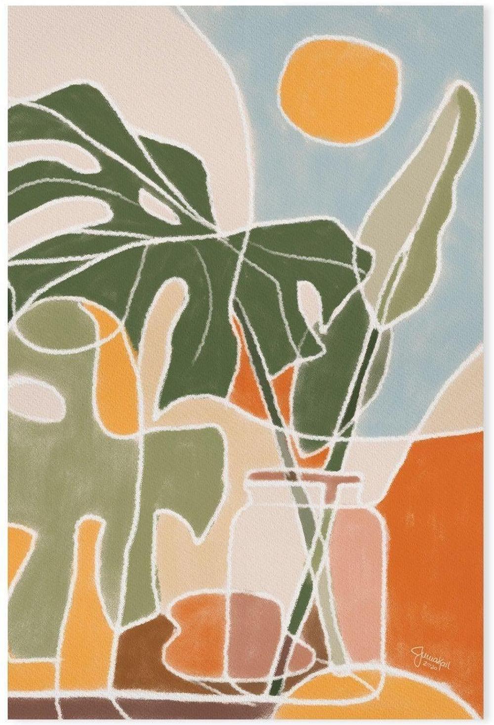 Monstera , By Junia Kall,Wall Art Canvas Print, Poster,Range of Sizes