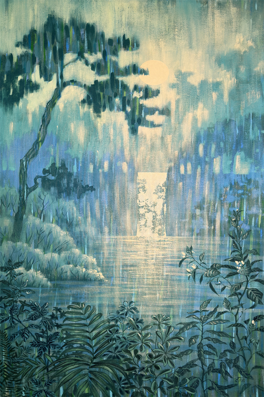 wall-art-print-canvas-poster-framed-Moon Waterfall , By Ekaterina Prisich-1
