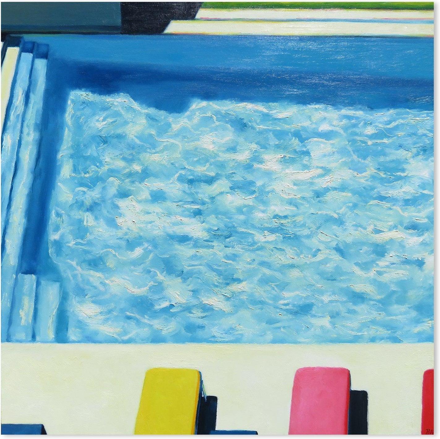 wall-art-print-canvas-poster-framed-Morning By The Pool-by-Ieva Baklane-Gioia Wall Art