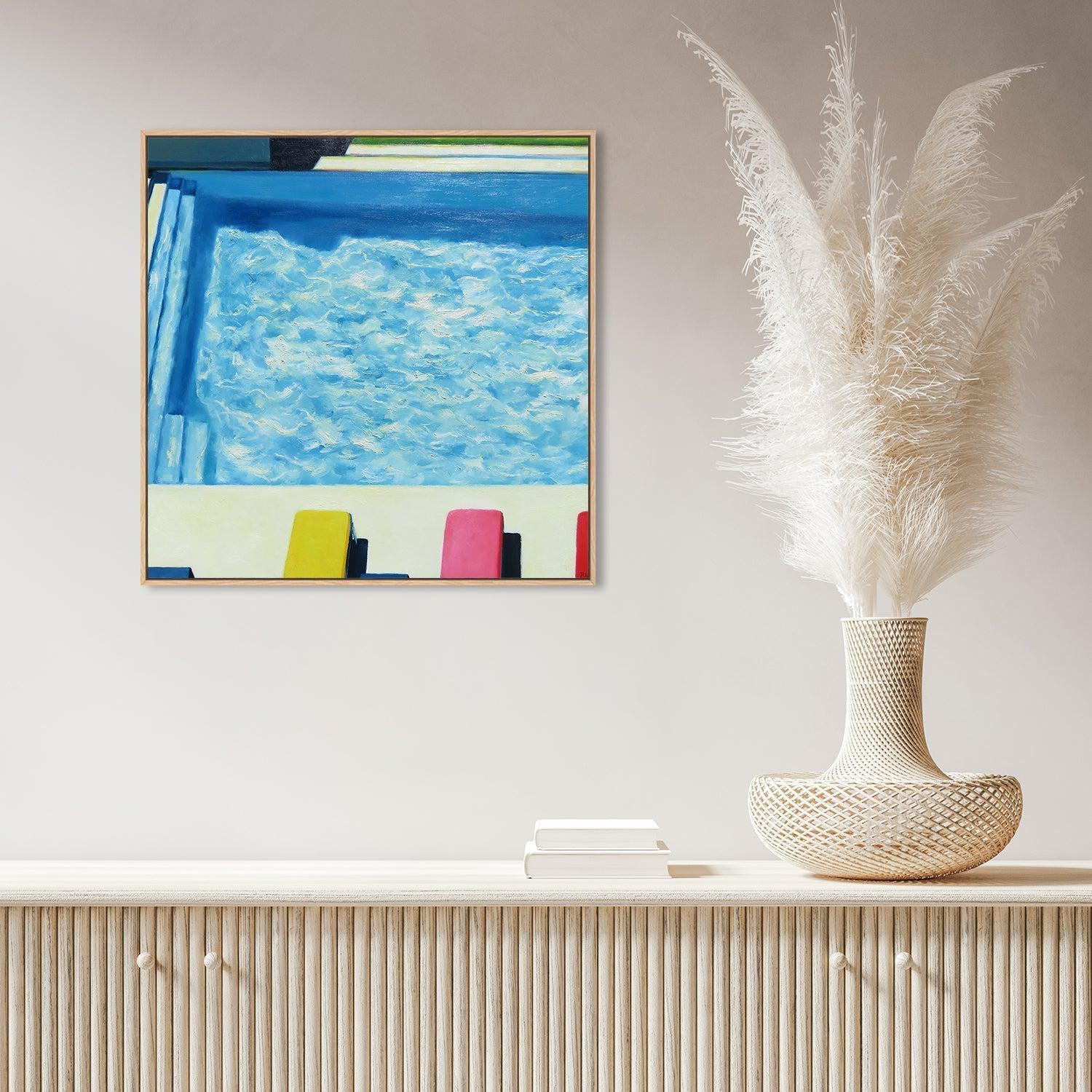 wall-art-print-canvas-poster-framed-Morning By The Pool-by-Ieva Baklane-Gioia Wall Art