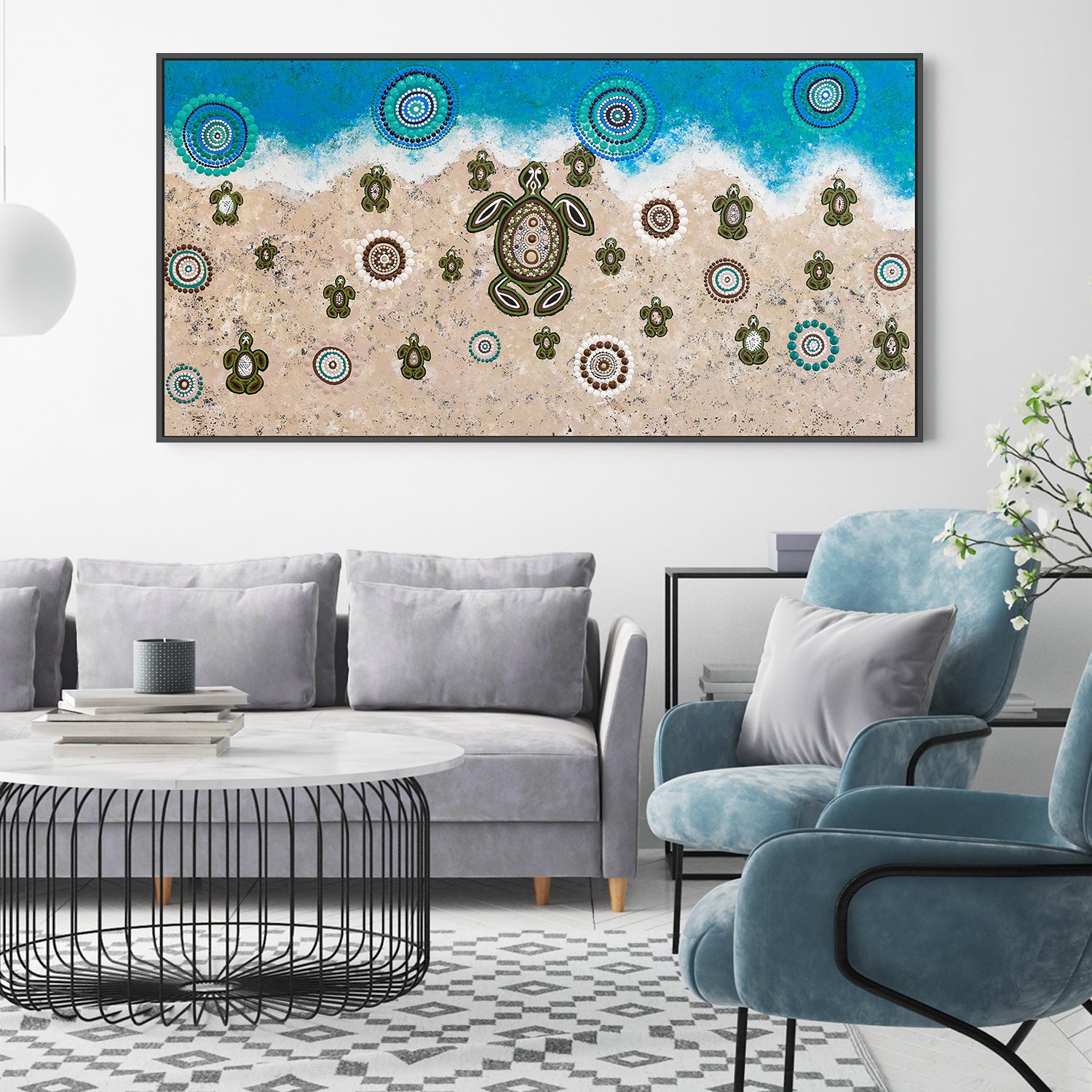 wall-art-print-canvas-poster-framed-Mother Turtle With Her Babies On Lifes Journey Together , By Emma Rigney-2