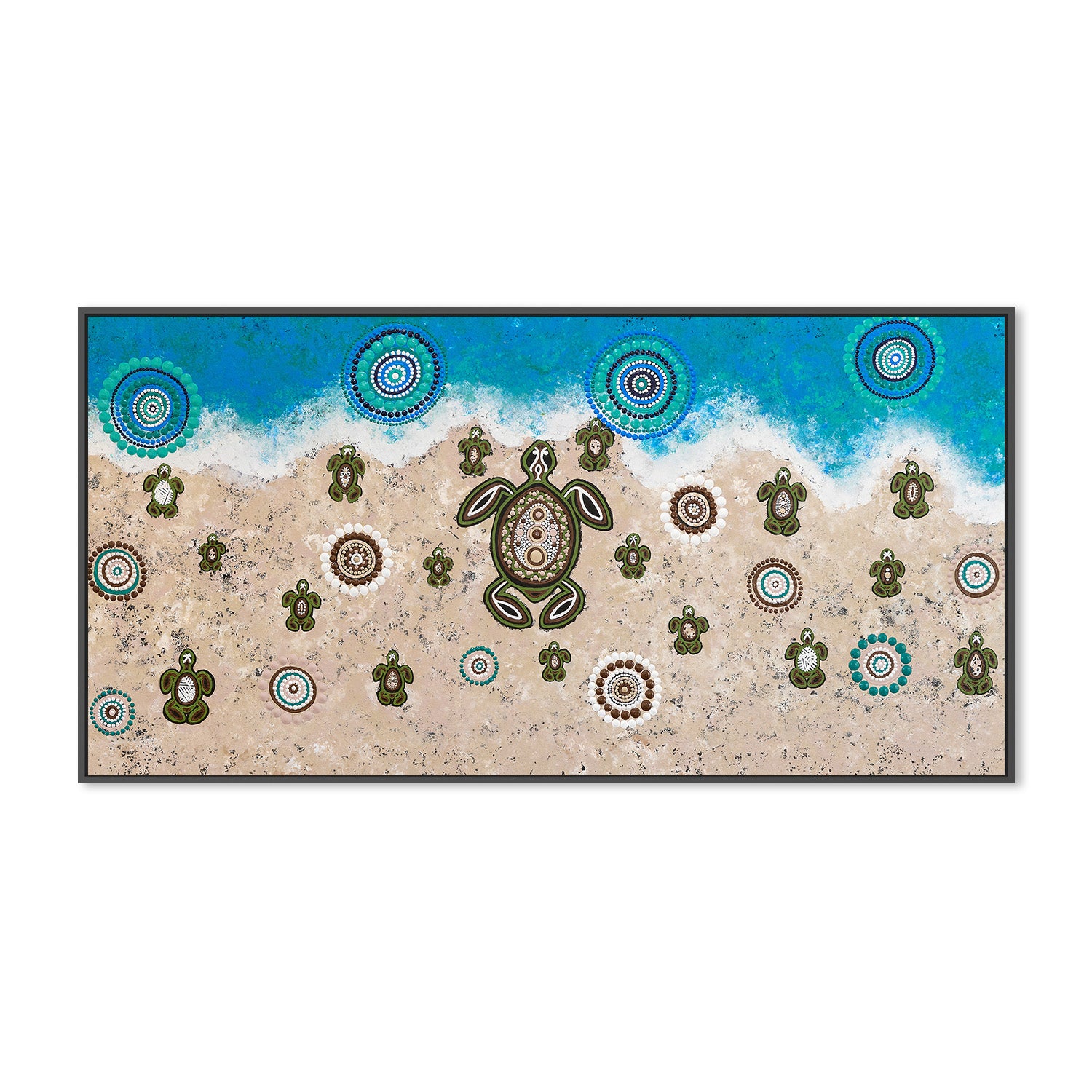 wall-art-print-canvas-poster-framed-Mother Turtle With Her Babies On Lifes Journey Together , By Emma Rigney-3