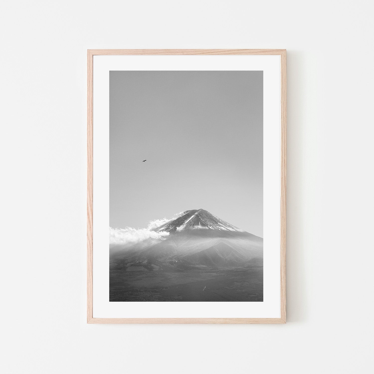 wall-art-print-canvas-poster-framed-Mt Fuji with an Eagle in Black and White, Soar , By Andrew Paranavitana-7