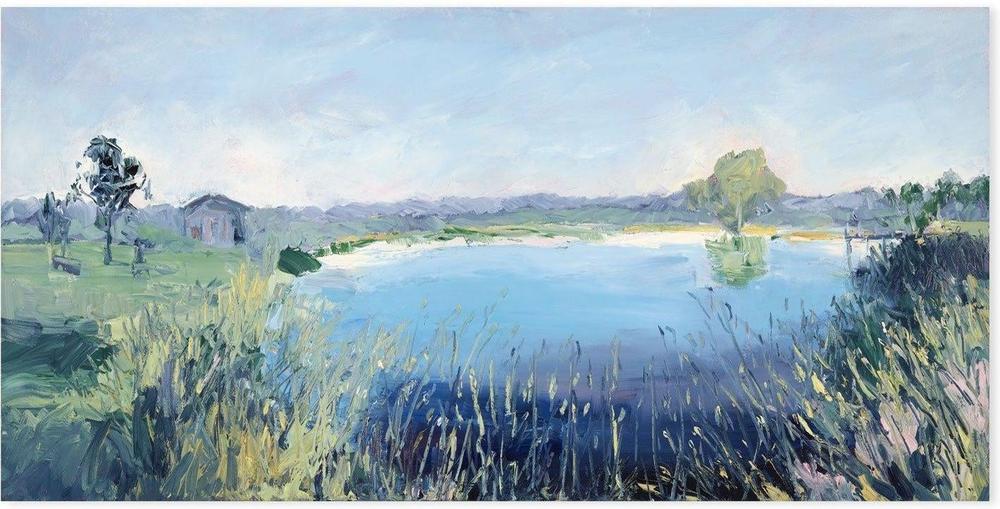 wall-art-print-canvas-poster-framed-Mudgee Vineyard Dam-by-Meredith Howse-Gioia Wall Art