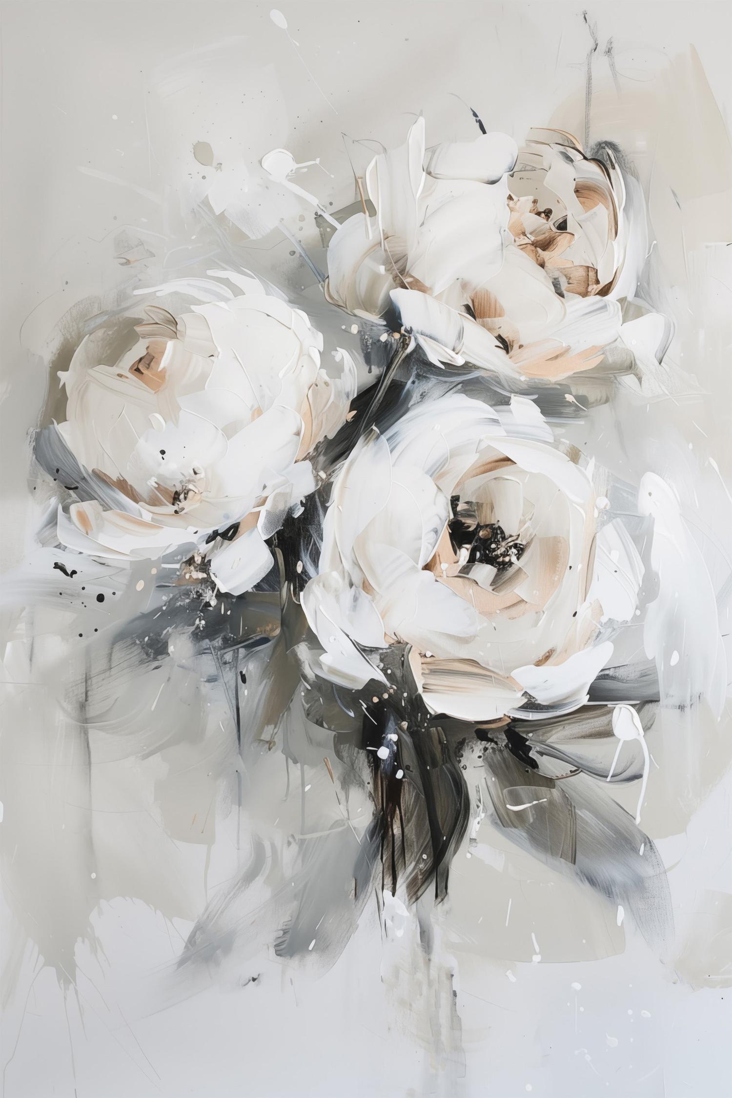wall-art-print-canvas-poster-framed-Muted Roses , Style A-1