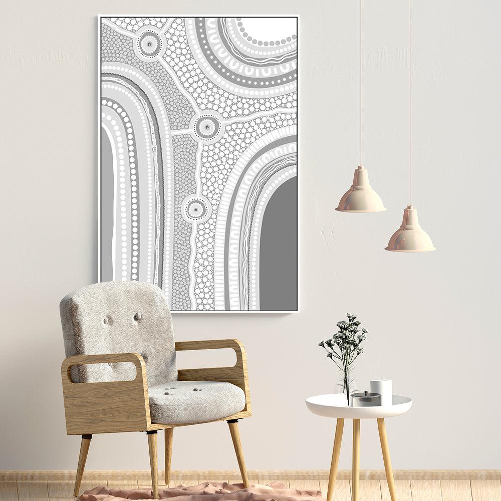 wall-art-print-canvas-poster-framed-My 3 Pathways, Monotone-by-Leah Cummins-Gioia Wall Art