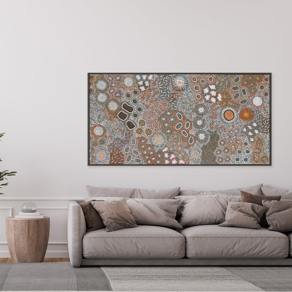 wall-art-print-canvas-poster-framed-My Grandmother's Country-by-Michelle Possum Nungurrayi-Gioia Wall Art
