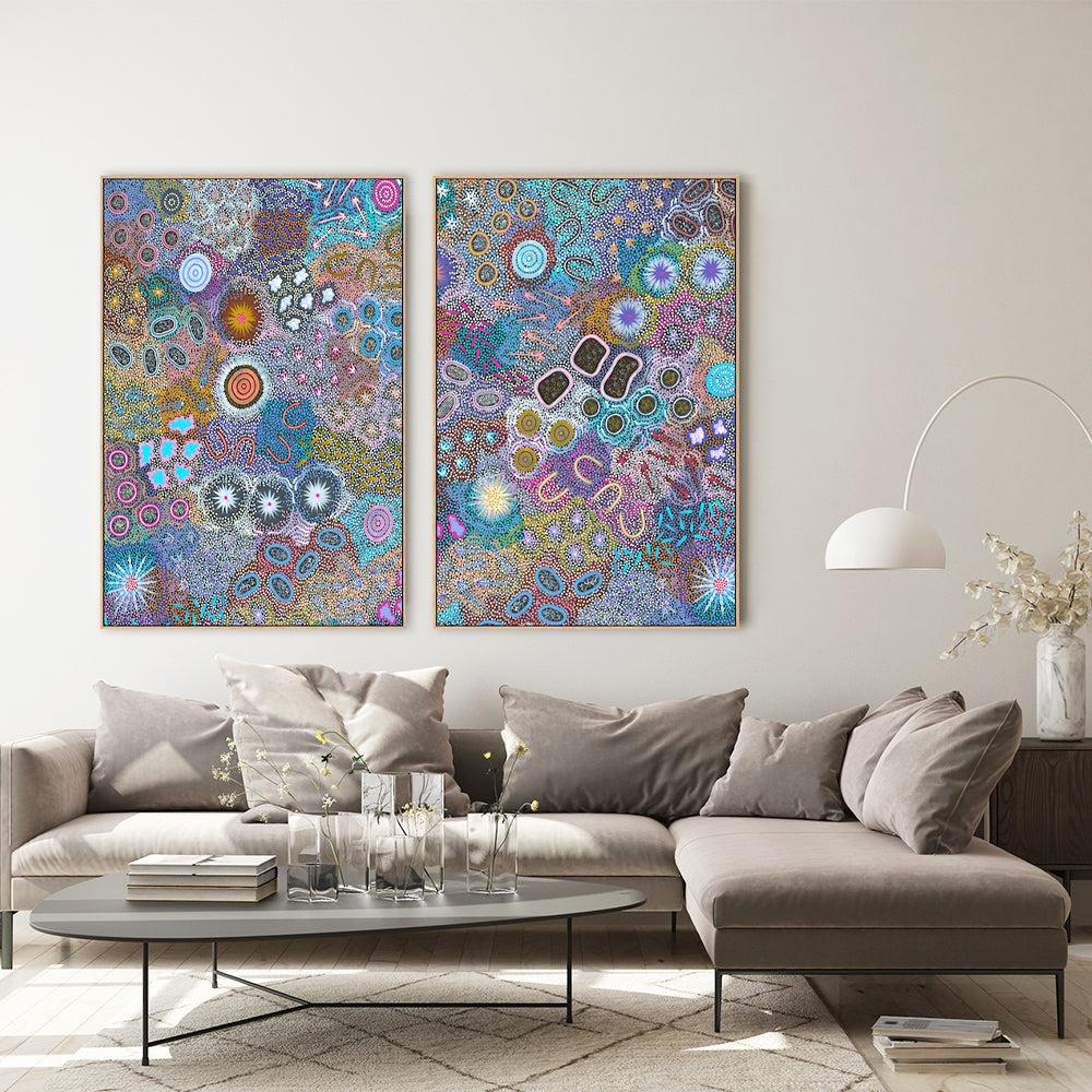 My Grandmother’s Country Set Of 2 By Michelle Possum Nungurrayi Aboriginal Painting Print