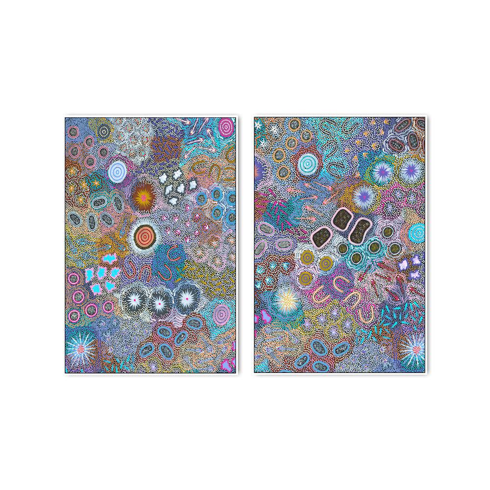 My Grandmother’s Country Set Of 2 By Michelle Possum Nungurrayi Aboriginal Painting Print