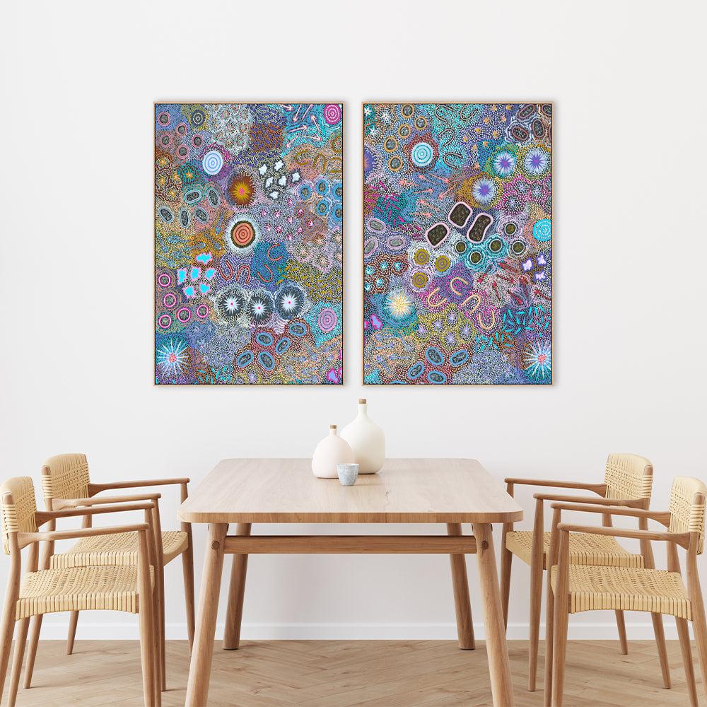 My Grandmother’s Country Set Of 2 By Michelle Possum Nungurrayi Aboriginal Painting Print