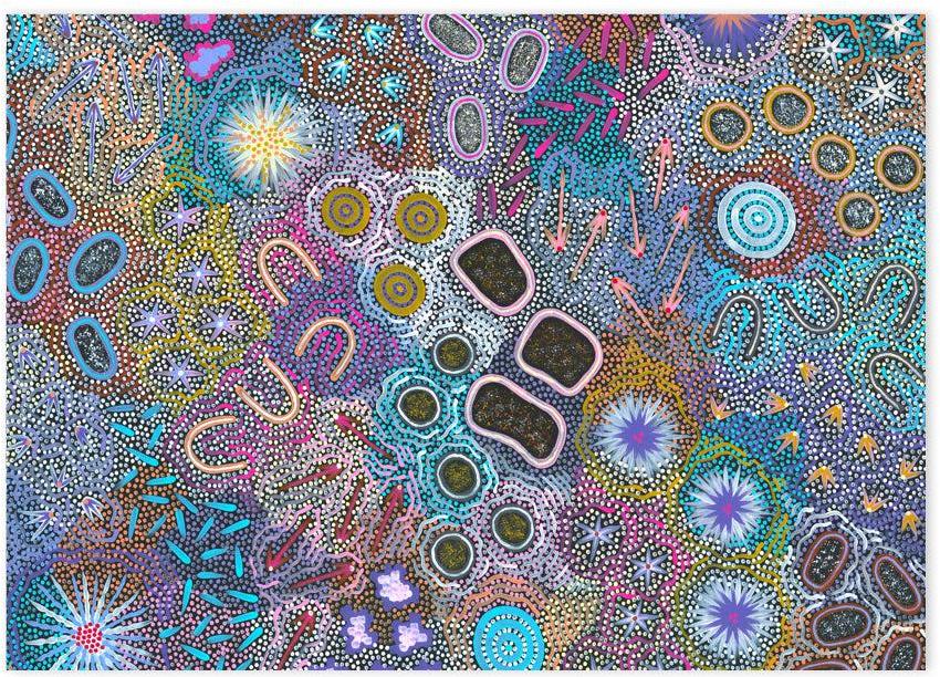 My Grandmother’s Country Style B By Michelle Possum Nungurrayi Aboriginal Painting Print