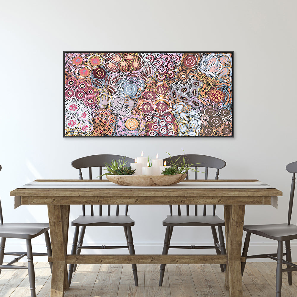 My Great Grandmothers Land Style A Pink Tone By Azeza Possum Aboriginal Painting Print