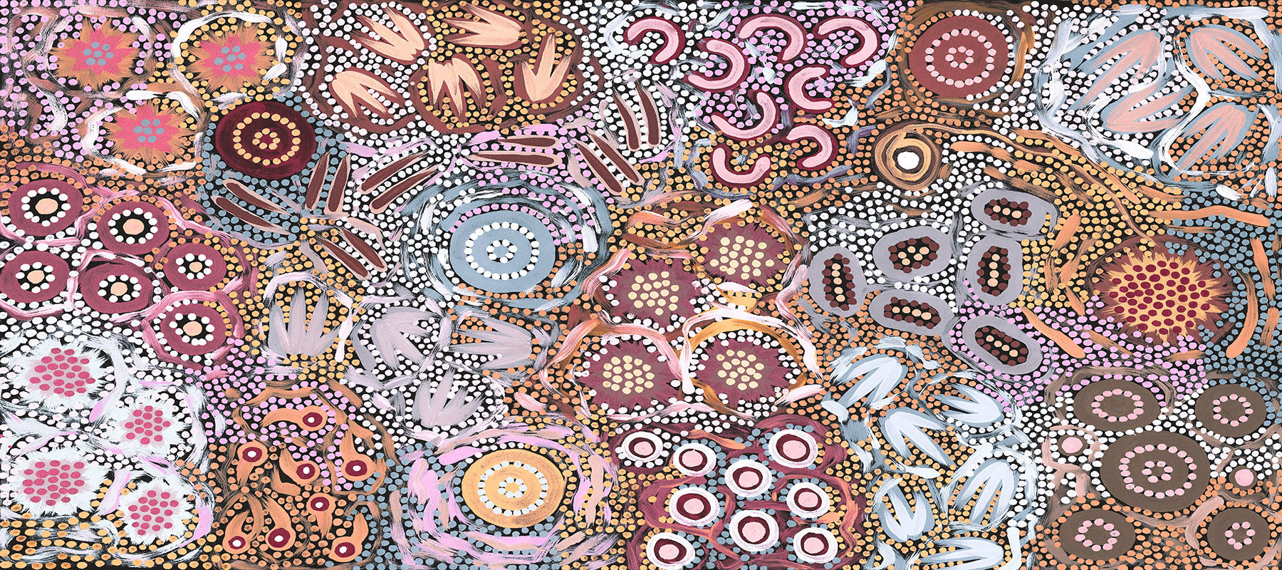 My Great Grandmothers Land Style A Pink Tone By Azeza Possum Aboriginal Painting Print