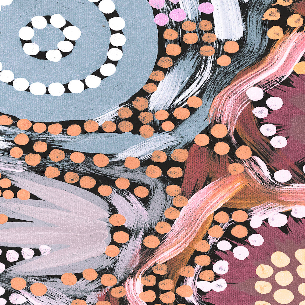My Great Grandmothers Land Style A Pink Tone By Azeza Possum Aboriginal Painting Print