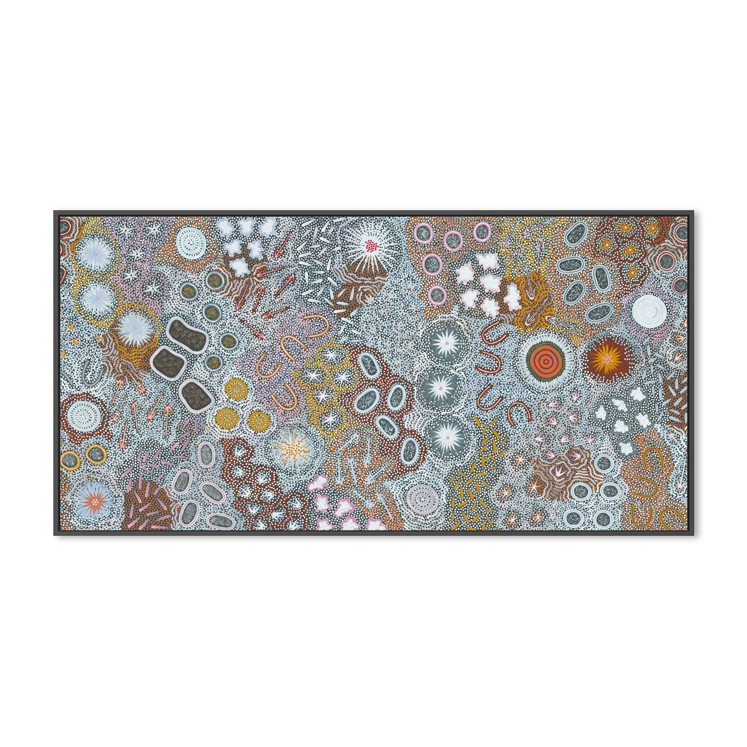 wall-art-print-canvas-poster-framed-My Great Great Grandmothers Land, Style D, Blue Tone-by-Azeza Possum-Gioia Wall Art