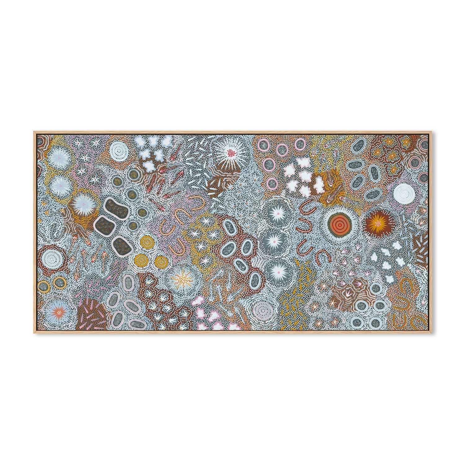wall-art-print-canvas-poster-framed-My Great Great Grandmothers Land, Style D, Blue Tone-by-Azeza Possum-Gioia Wall Art