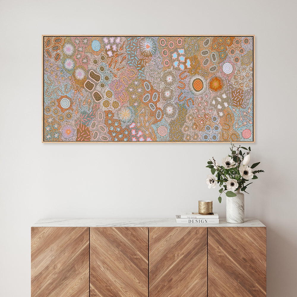My Great Grandmothers Land Style D Pastel Colour By Azeza Possum Aboriginal Painting Print