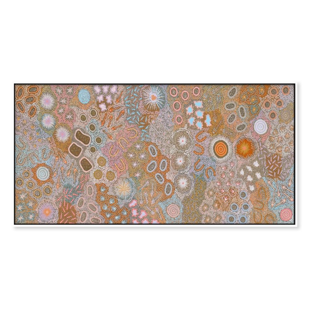 wall-art-print-canvas-poster-framed-My Great Great Grandmothers Land, Style D, Pastel Colour-by-Azeza Possum-Gioia Wall Art