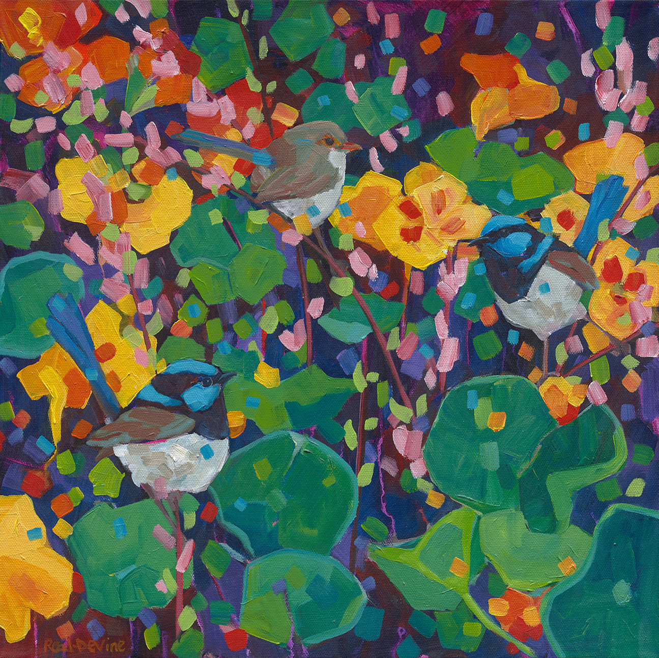 wall-art-print-canvas-poster-framed-Nasturtium Party , By Mellissa Read-Devine , By Mellissa Read-Devine-1