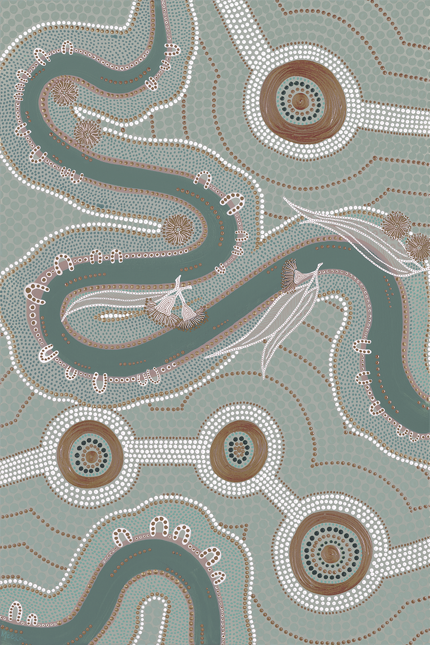 wall-art-print-canvas-poster-framed-Native Journey, Dusty Green Tone , By Domica Hill-1
