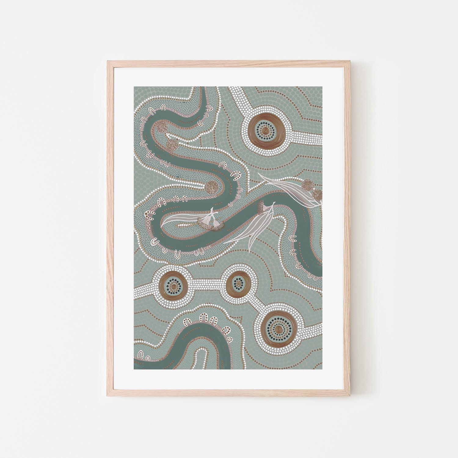 wall-art-print-canvas-poster-framed-Native Journey, Dusty Green Tone , By Domica Hill-6
