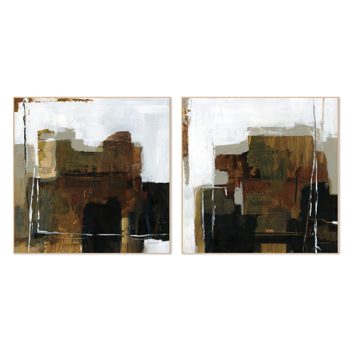 wall-art-print-canvas-poster-framed-Natural Abstract, Style A & B, Set Of 2-4
