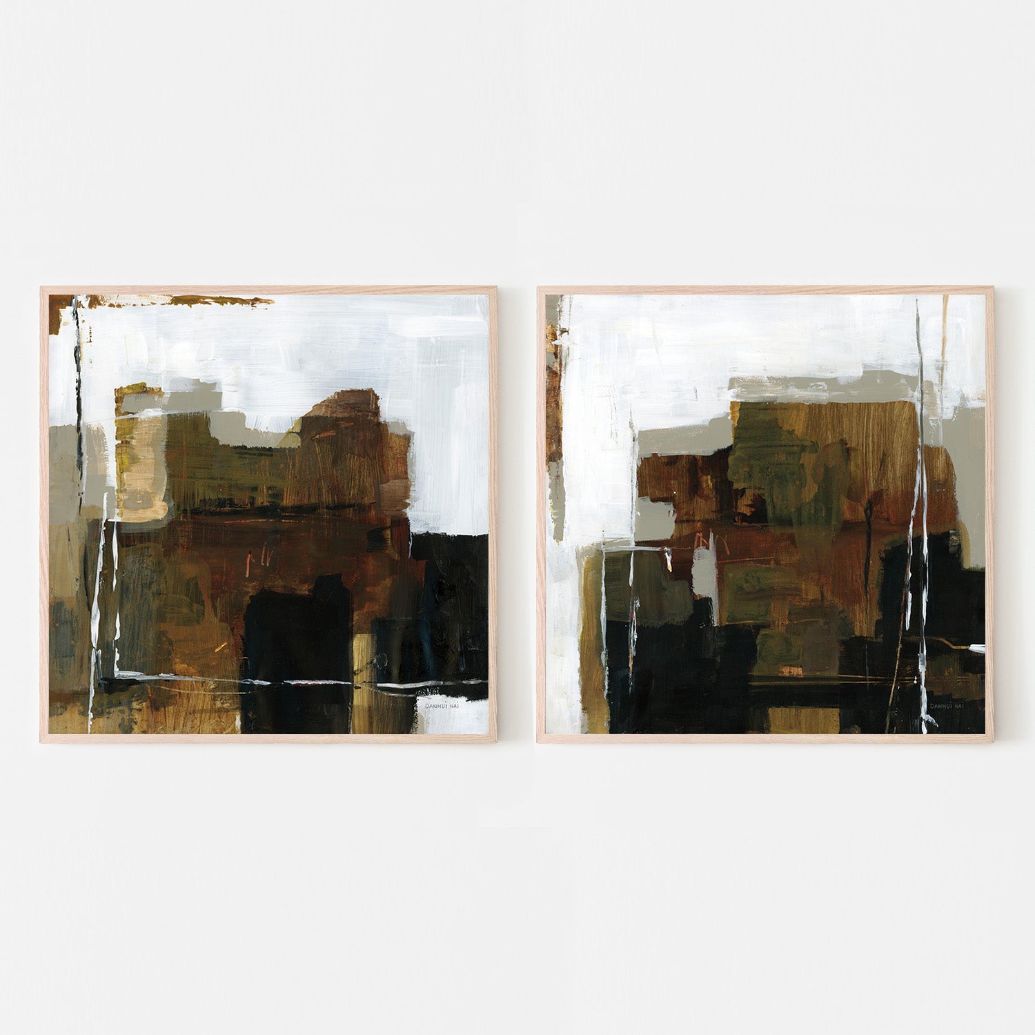 wall-art-print-canvas-poster-framed-Natural Abstract, Style A & B, Set Of 2-6