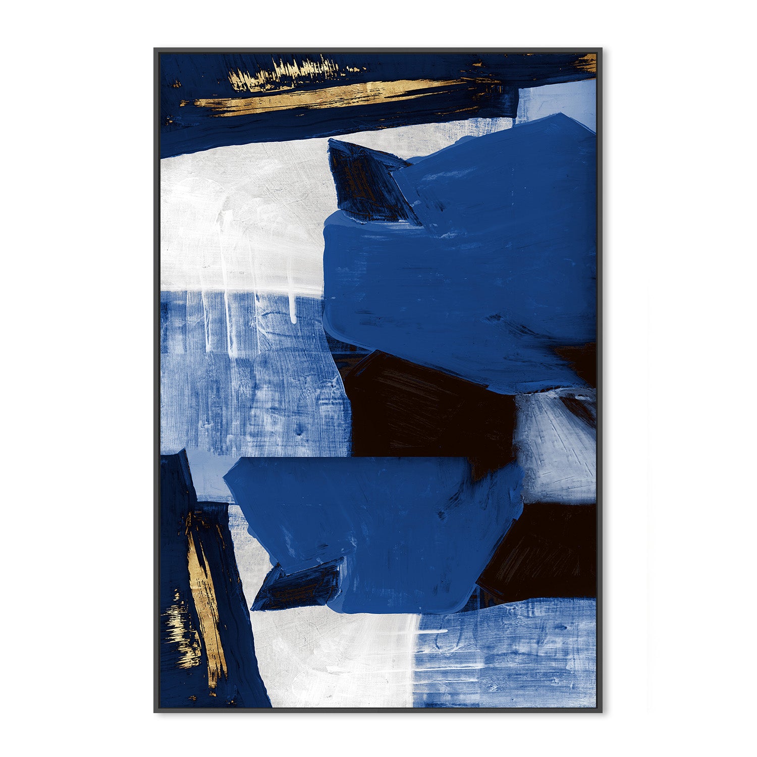 wall-art-print-canvas-poster-framed-Navy Gold Shapes, Style B-3