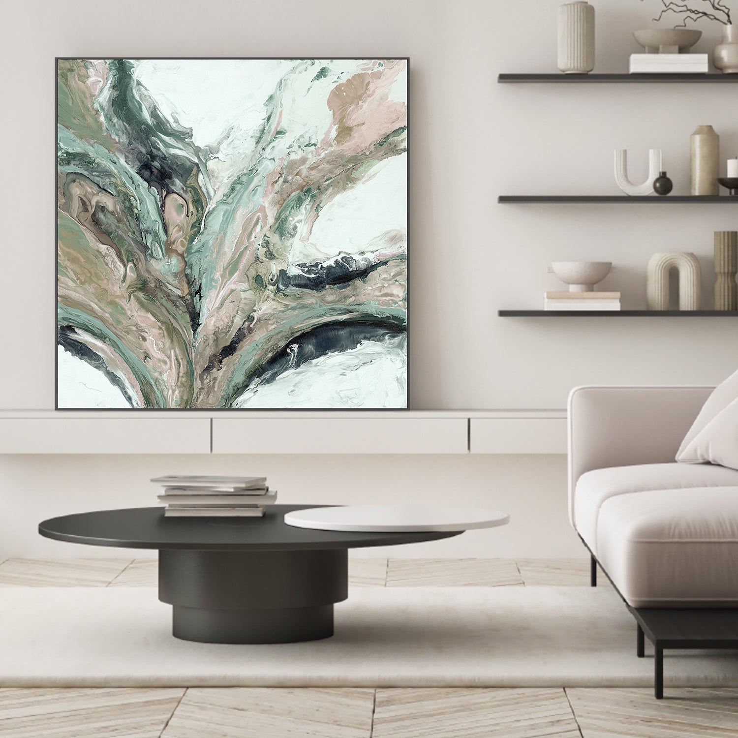 wall-art-print-canvas-poster-framed-Neon Vibe, Green-2