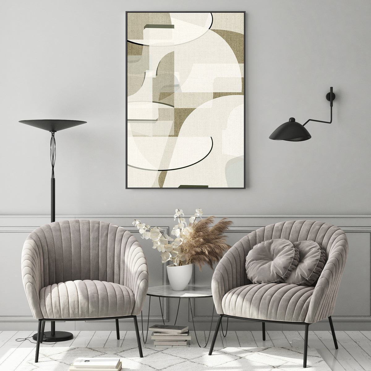 wall-art-print-canvas-poster-framed-Neutral Curves, Style A-7