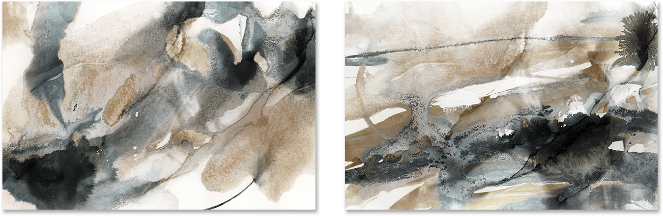 wall-art-print-canvas-poster-framed-Neutral Ink, Style A & B, Set of 2 , By Nina Blue-1