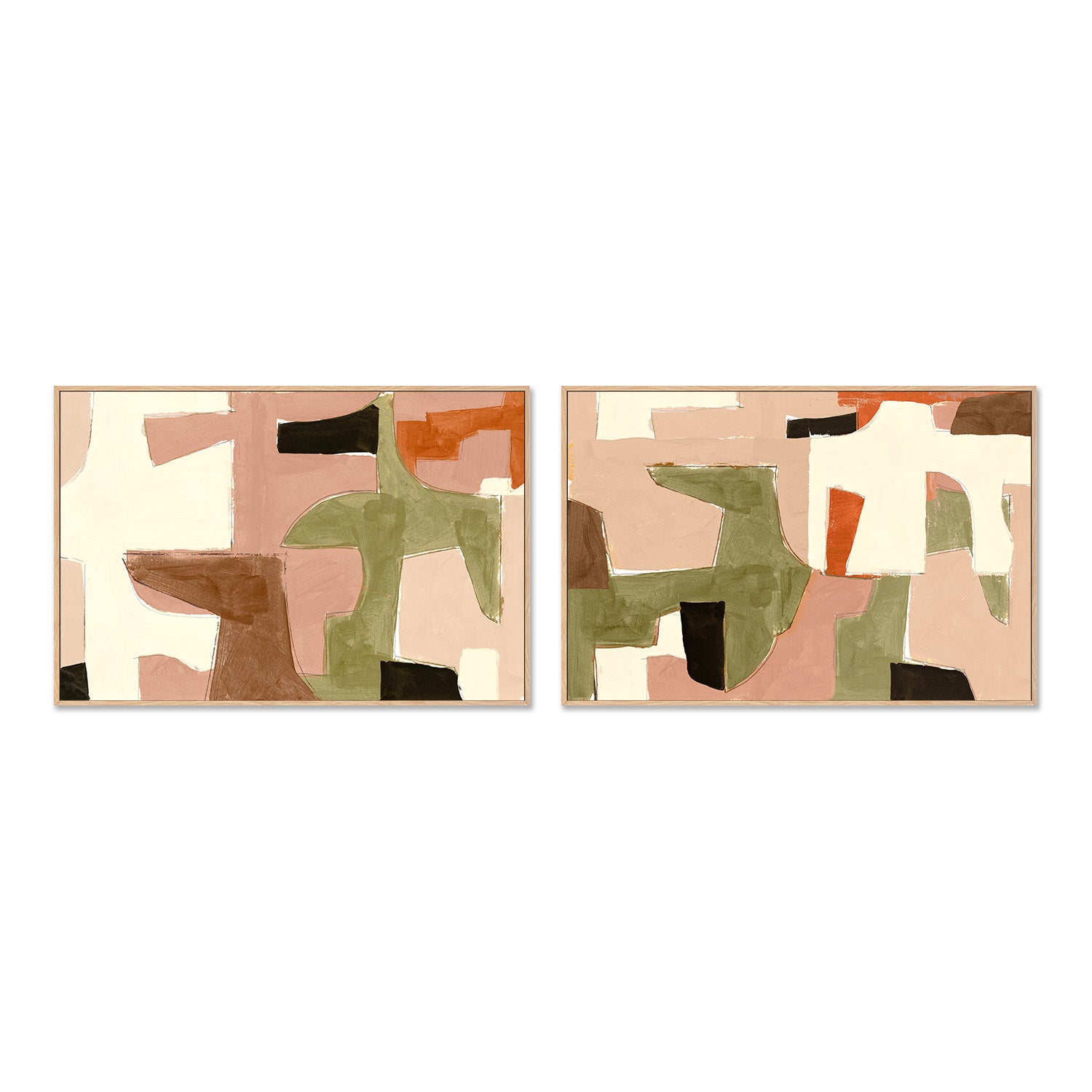 wall-art-print-canvas-poster-framed-New Jigsaw, Style A & B, Set Of 2 , By Cartissi-4
