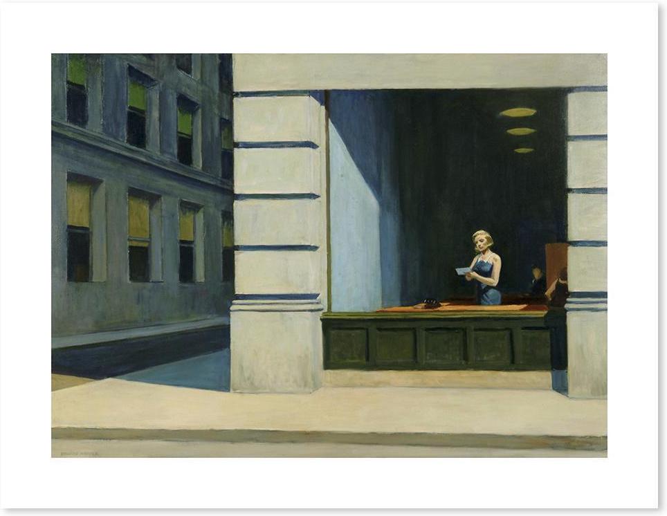 wall-art-print-canvas-poster-framed-New York Office, By Edward Hopper-by-Gioia Wall Art-Gioia Wall Art