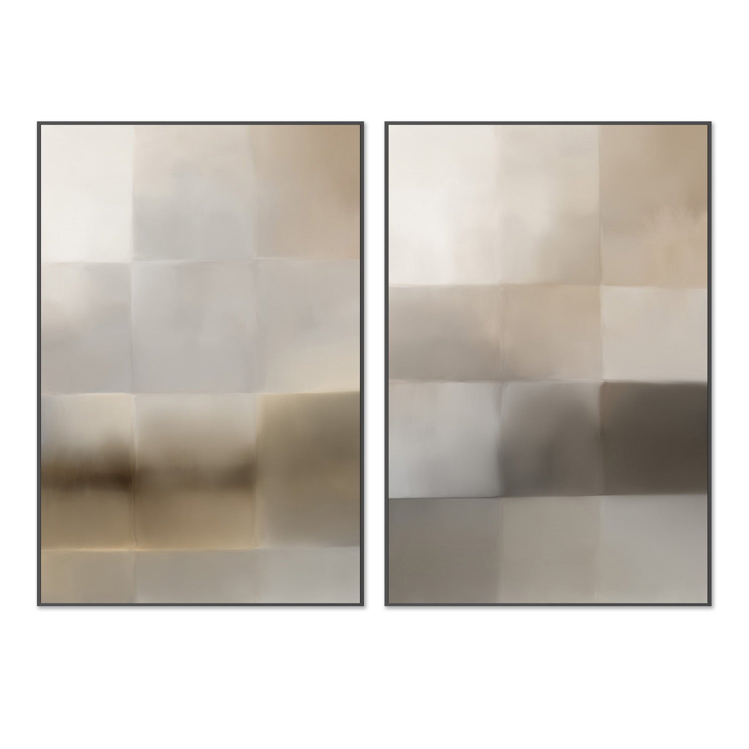 wall-art-print-canvas-poster-framed-Next Time, Neutral Abstract, Style A & B, Set Of 2 , By Karine Tonial Grimm-3