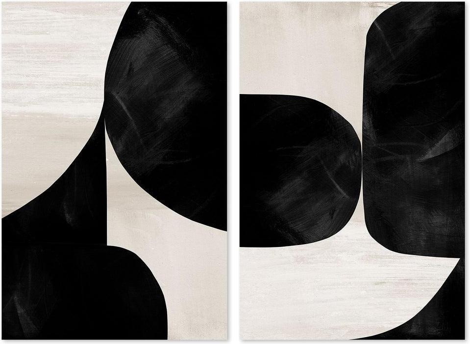 wall-art-print-canvas-poster-framed-Night Set, Set Of 2 , By Dan Hobday-by-Dan Hobday-Gioia Wall Art