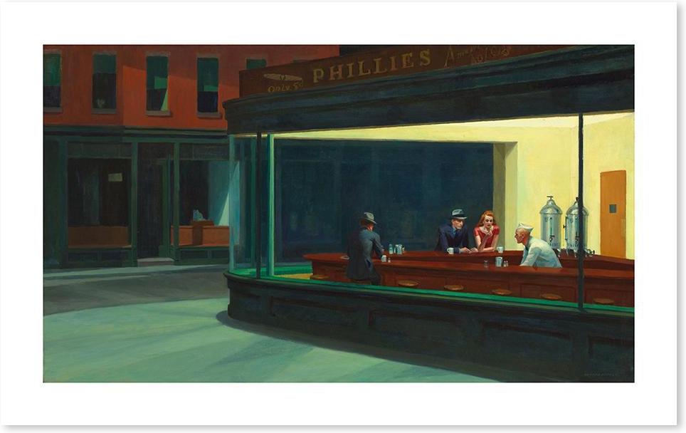 wall-art-print-canvas-poster-framed-Nighthawks, By Edward Hopper-by-Gioia Wall Art-Gioia Wall Art
