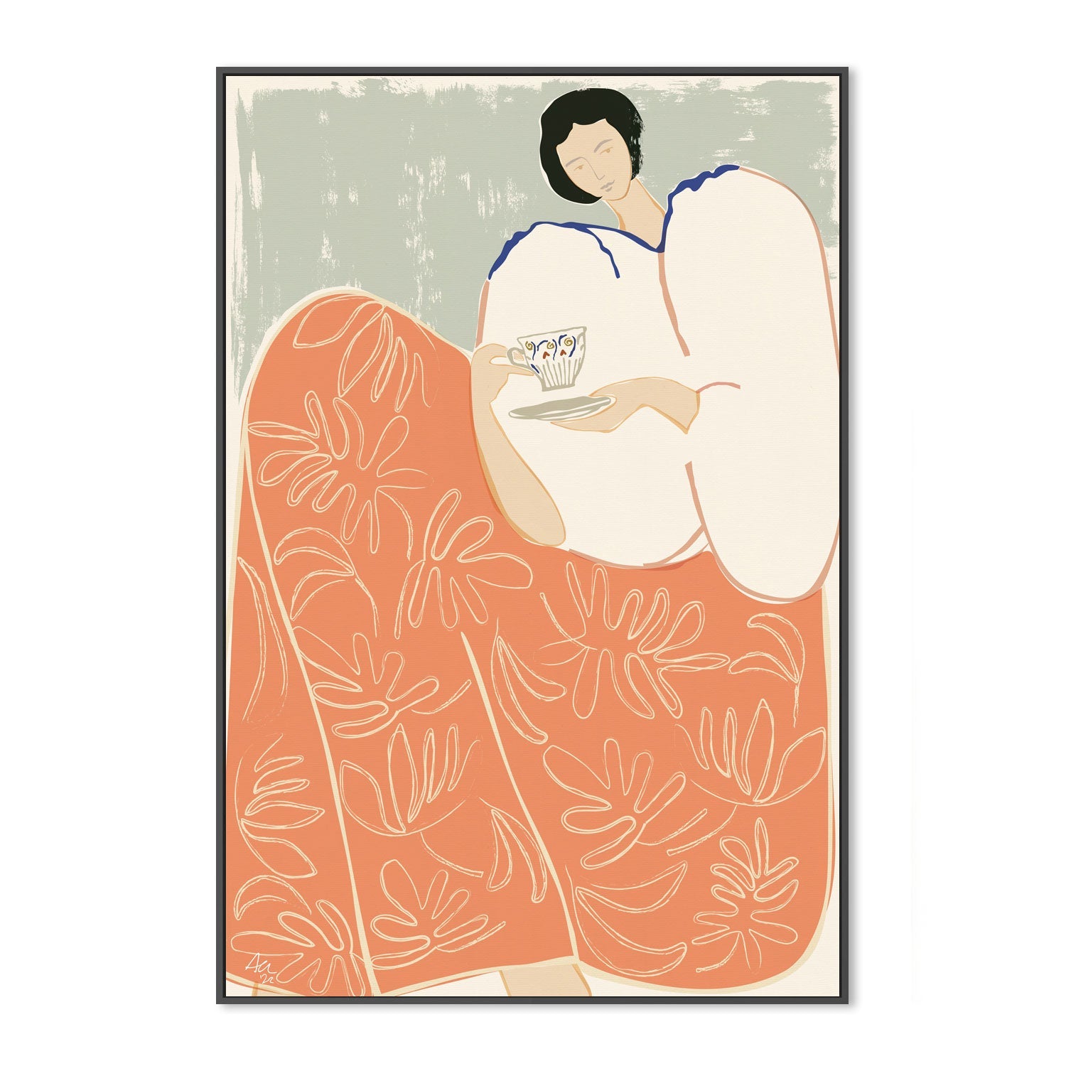wall-art-print-canvas-poster-framed-One Cup Of Tea At A Time , By Andelle Art-3