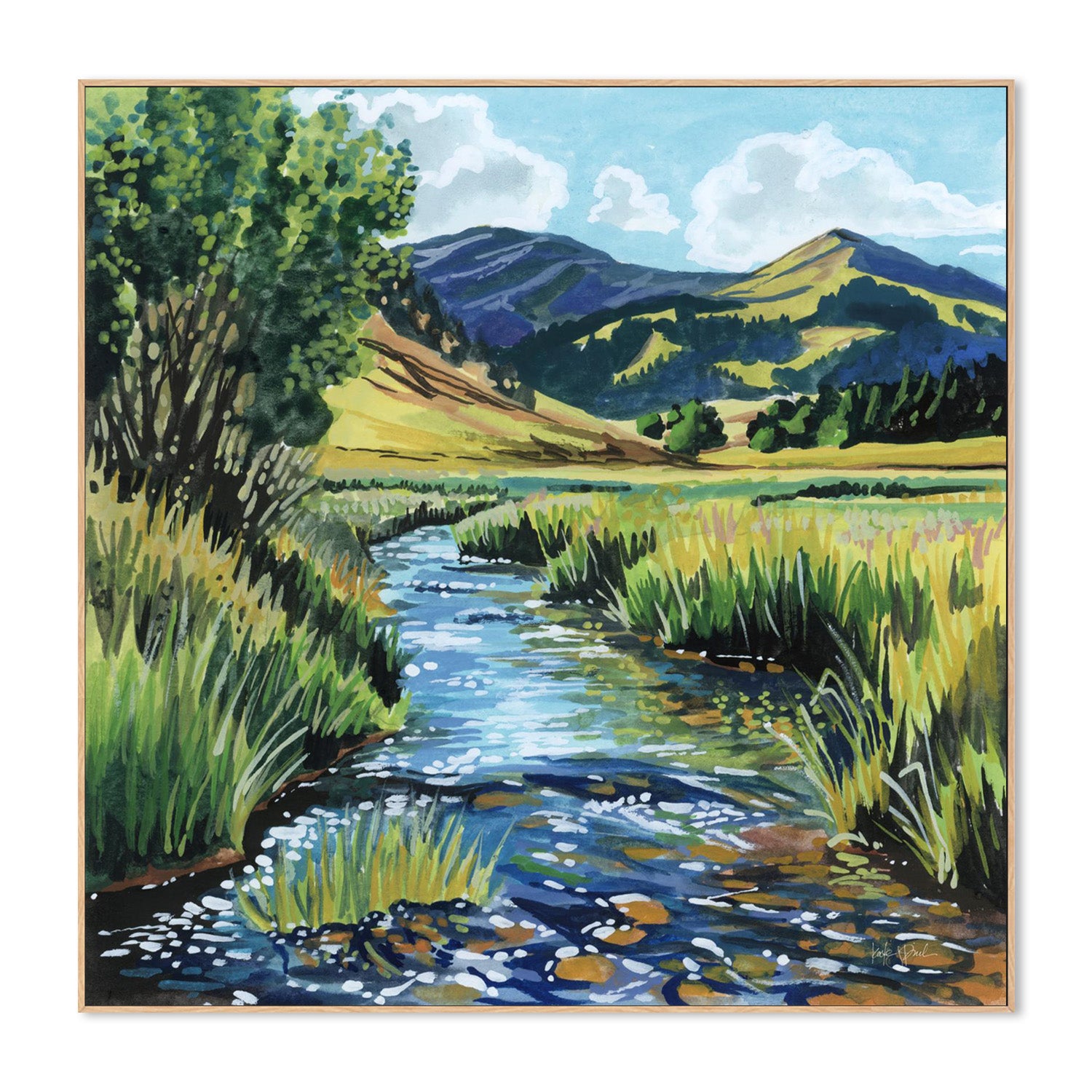 wall-art-print-canvas-poster-framed-Open Mountain Stream-4